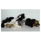 Plush toy group: horses, dog and bear. All look