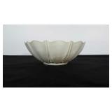 Depression milk glass 10 inch serving bowl, oyster