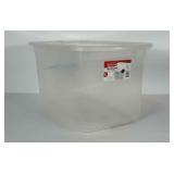 66 qt. Rubbermaid storage tote with lid.