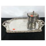 Silverplate ice bucket and 25th Anniversary