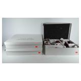 Holiday decor, three boxes of Frontgate holiday