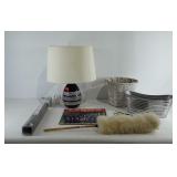 Miscellaneous group, decorative lamp, stained