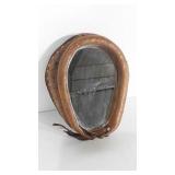 Small Collared mirror. Measures 10" tall and 9"