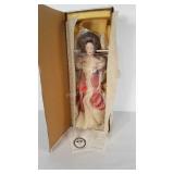 Franklin Heirloom porcelain doll in box. Measures