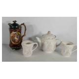 Teapots, one English teapot, and one Bella Casa