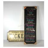 Wall art, movie ticket wall plaque 24x12 and