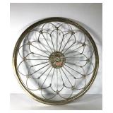 Large silvertone wall hanging, 40" across, one