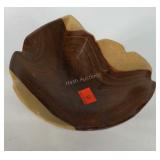Leaf shaped wood bowl, 10"