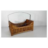 Wooden handle decor basket box, 19x11x15