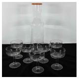 Glass champagne glasses with H monogram,  I
