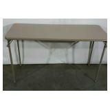 Vinyl top folding table. 20"×48". Has some use
