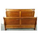 Sleigh bed, NO RAILS, queen size, wear as shown