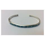Turquoise inlay Sterling cuff