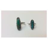 Two turquoise rings size 13 and 6.5