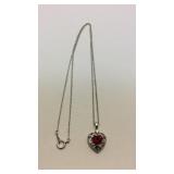 1ct ruby heart necklace Sterling silver