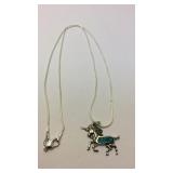 Sterling inlay necklace unicorn