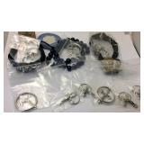 Group of jewelry with crosses, beaded necklace,