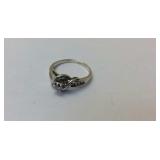 Sterling silver diamond ring size 9