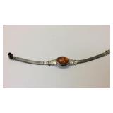 Sterling and amber bracelet