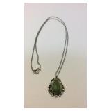 Sterling green turquoise necklace