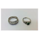 Two Sterling rings size 5.5 and 8