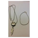 Sterling coral necklace and rope bracelet