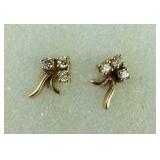 14k gold and diamond stud earrings