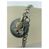 Sterling silver bracelet with C&P telephone charm