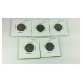 Five buffalo Nickels 27,29,35,36,37