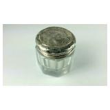 Sterling silver lid dresser  jar