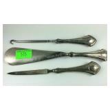 Sterling silver three pc dresser set