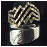 Two Sterling silver rings size 5 and 6.5