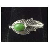 Size 10, Sterling silver green turquoise ring