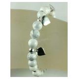 Sterling silver white howlite bracelet 6.5in
