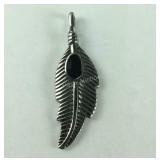 Feather pendant stainless steel