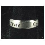 Size 9 "true love waits" stainless steel ring