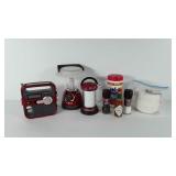 Camping supplies, includes L.L. Bean lanterns,