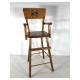 Doll high chair, stands 27" tall, one leg