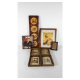 Wall art, framed early prints, photo, prayer card