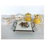 Limoges cream & sugar, vintage cat cream & sugar