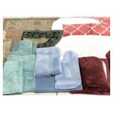 Bath mats and scatter rugs, several sets here