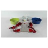 Pet supplies, includes ceramic food/water bowls