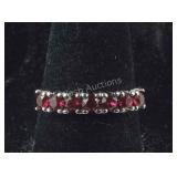 Size 7 red Swarovski crystal.65ct stainless ring