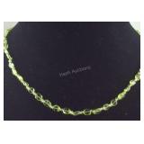 Sterling 20in Peridot bead necklace 51.9cts