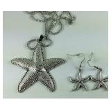30in starfish earrings and pendant necklace in