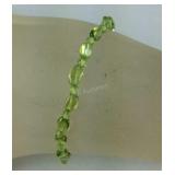 Sterling 7.25in Peridot bead bracelet 16.65cts