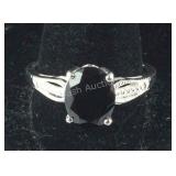 Size 11 Sterling 2.75ct Austrian black tourmaline