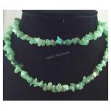 34in green aventurine chip necklace 260.0ct