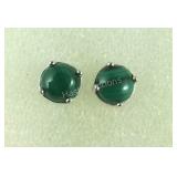 Sterling 2.76ct malachite stud earrings