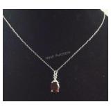 Sterling simulated red and white diamond pendant